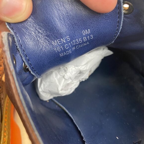 Cole Haan Great Jones Brown‎ Orange Wingtip Oxford Shoes Men Size 9 M - Picture 4 of 15